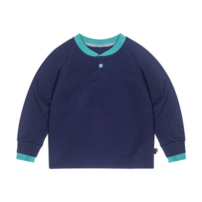 miniFad男童负离子开领长袖T恤