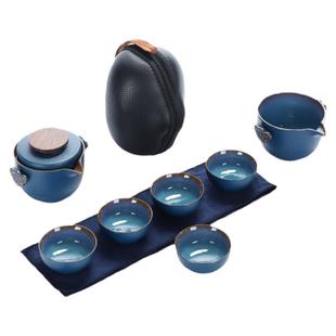 黑陶快客杯一壶二五杯带茶罐便携式包旅行茶具套装户外功夫泡茶壶