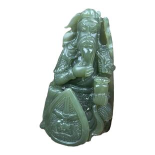 包邮保真新疆和田玉青海山料湖水绿摆件把件支持珠宝玉石机构鉴定