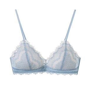 弗利少女法式蕾丝内衣小胸薄款 无钢圈性感文胸胸罩舒适固定胸垫
