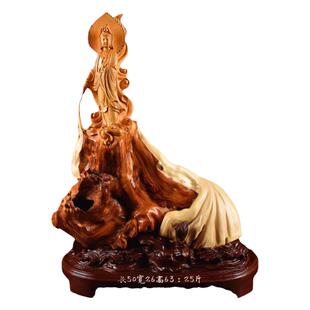 太行崖柏根雕根艺摆件陈化料雕刻观音寿星达摩弥勒客厅家居工艺品