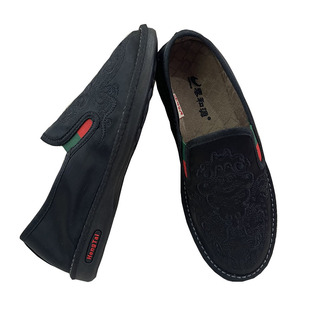 老北京春夏秋刺绣暗纹中国民族风牛超轻宽版舒适养脚防滑男花布鞋