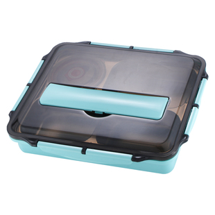 五格餐盒304不锈钢学生带汤饭盒分隔型上班族保温便携食堂便当盒