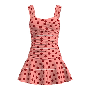 atlanticbeach度假泳衣女款夏连体裙式泡温泉泳装遮肉显瘦高级感