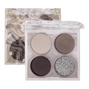 万花静平替蕾丝眼影盘黑灰色黑茉莉冷萃棕4色轻欧美烟熏四色细闪