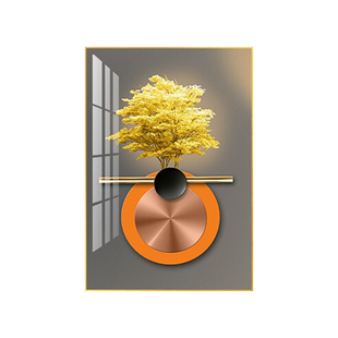 餐厅装饰画现代简约风格晶瓷画轻奢两联挂画饭厅背景墙面装饰壁画