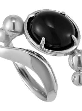 【颜安同款】BLACKHEAD/黑头叁蛇灵引系列黑玛瑙蛇骨戒指王安宇