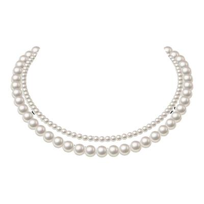 珍珠项链女叠带多层双层施家珍珠项链颈链锁骨链高级感毛衣链配饰