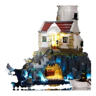 KGBOX乐高21335电动灯塔遥控LED积木玩具灯饰灯光灯组透明展示盒