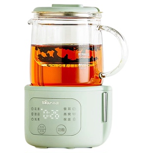 小熊煮茶器办公室mini迷你煮茶炉工位一人小养生壶纯玻璃烧水壶