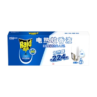 【27年2月到期】雷达电热蚊香液224晚29.4ml×4瓶1器无香驱蚊液