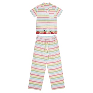 Tagi.《哈米甜梦》泡泡纱印花拼布短袖家居服睡衣套装