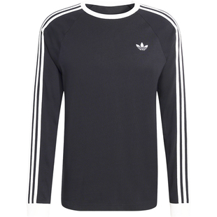 Adidas/阿迪达斯官方正品三叶草新款男黑白色亲肤长袖T恤KE3546