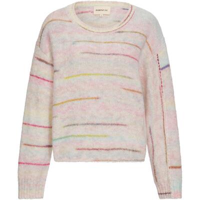 商场同款 宝姿PORTSPURE女装2025秋冬彩虹段染圆领针织毛衫