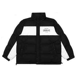 THE V BRAND原创潮牌街头嘻哈撞色花体字设计百搭加厚保暖羽绒服