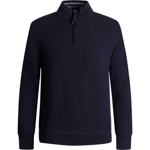 【7030】LAMPO/蓝豹男士羊毛羊绒混纺自然弹立领百搭羊毛衫