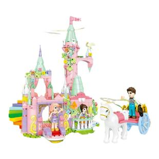 森宝积木女孩马卡龙梦幻城堡童话星梦奇缘游乐园益智组装玩具礼物
