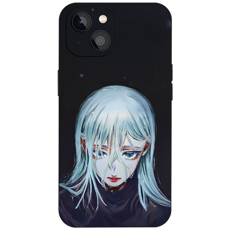 日系暗黑银发少女唯美艺术磨砂硅胶手机壳动漫周边适用于iPhone17ProMax苹果16小众个性二次元防摔磁吸保护套