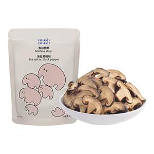 mushmush旗舰店mushmush香菇脆片果蔬脆海盐黑椒网红零食小吃脱水蔬菜干蘑菇脆片