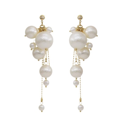 浪漫主义~度假风珍珠流苏耳环