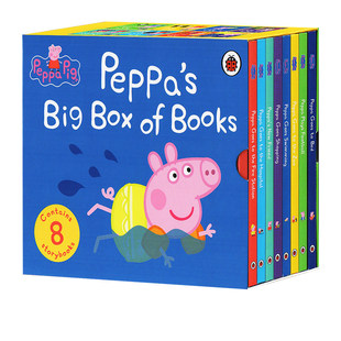儿童英文绘本 Peppa Pig Peppa's big box of books 小猪佩奇8册套装 粉红猪小妹 儿童英语启蒙纸版书 宝宝睡前故事图画书进口原版