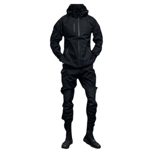 春秋男户外战术通勤套装收脚裤安保黑色工作服工装防水防风冲锋衣