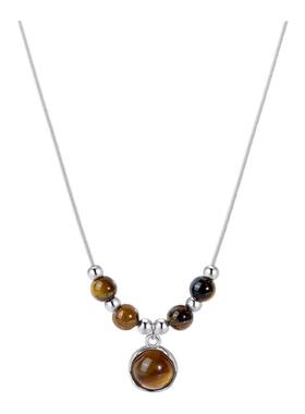 复古虎眼石款项链高级感