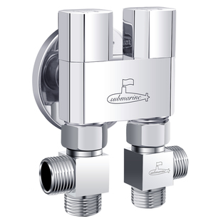 潜水艇一进三出角阀全铜家用四出五通加长46分洗衣机水龙头开关阀