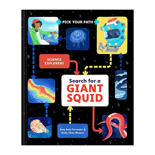 【现货】Search for a Giant Squid,寻找巨型乌贼:互动游戏冒险 英文原版图书籍进口正版 Amy Seto Forrester 儿童绘本-知识百科