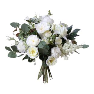 仿真玫瑰花束森系新娘手捧花仿真花假花装饰摆件旅行摄影道具摆件