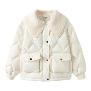 巴拉巴拉儿童羽绒服女童冬装短款小香风中大童保暖外套红色拜年服