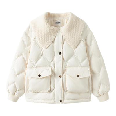 巴拉巴拉儿童羽绒服女童冬装短款小香风中大童保暖外套红色拜年服