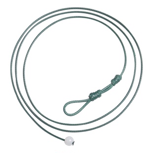 横穿天珠锁骨链翡翠玉佩黄金吊坠挂绳细黑色蜡皮绳平安扣项链绳长