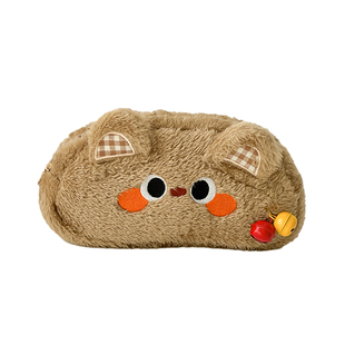 可爱毛绒笔袋初中女生大容量学生专用文具袋男孩子小学生铅笔盒