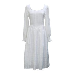 枕梦村庄 似曾相识 初秋温柔风复古宫廷蕾丝花边复古连衣裙中长款