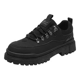 回力男鞋2025新款秋透气上班工作时尚鞋休闲皮鞋男士黑色工装潮鞋