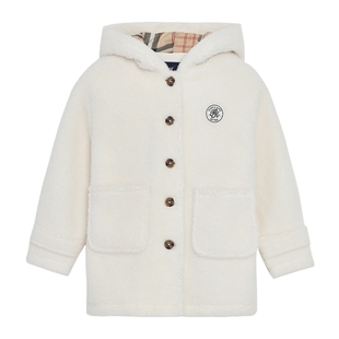 POLOWALK童装女童连帽休闲外套2025秋冬新款学院风摇粒绒保暖上衣