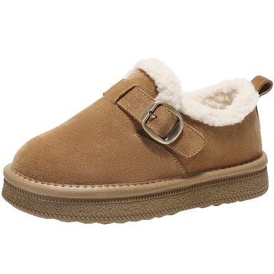 雪顶百丽勃肯雪地靴加绒厚底棉鞋