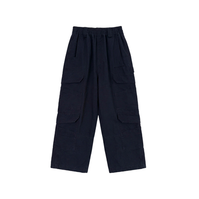 【亲子】柒号童仓女大童美式复古大口袋工装裤春装新款宽松阔腿裤