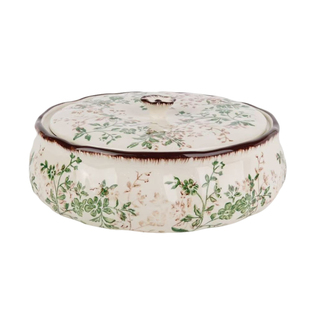 繁花似锦干果盘分格带盖茶几坚果糖果盒陶瓷乔迁之喜果盘高端精致