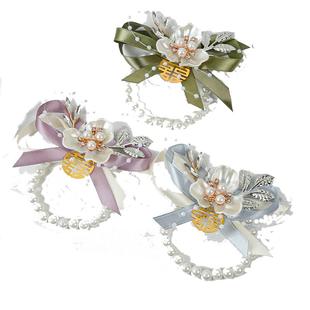 伴娘手腕花新娘姐妹团手花伴郎新郎胸花唯美高档小清新结婚手环花