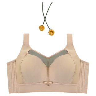 大胸显小内衣女全罩杯光面抹胸防下垂文胸软钢圈上托收副乳调整型
