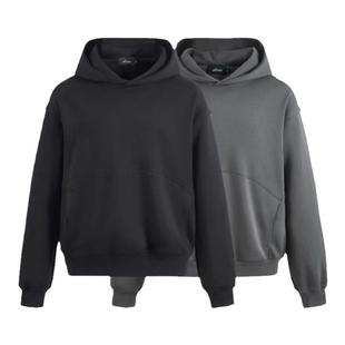 「alone」Boxy Hoodie高端重磅基础反线卫衣拼接廓形连帽cleanfit
