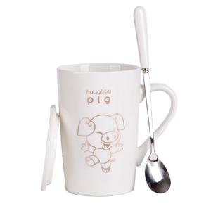 十二生肖杯子男生陶瓷带盖勺12生肖杯陶瓷杯水杯家用咖啡杯马克杯