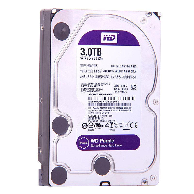 全新3.5寸1T监控级紫盘WD10PURX