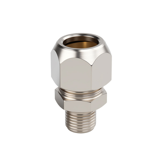 铜镀镍外丝卡套直通接头1分2分3分4分铜管油管外牙卡套铜管接头