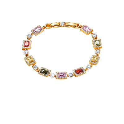 AJIDOU阿吉豆手饰女彩色锆石手链