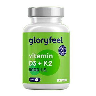 欧洲直邮进口GloryFeel维生素D3+K2片5000IU200粒 效期到27年9月