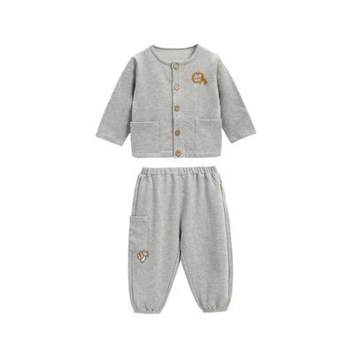 whitewheat春季灰色开衫套装