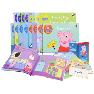小彼恩图书 点读版 跟着佩奇学高频词 Sight Words with Peppa 20册套装+1盒闪卡 英文原版绘本 毛毛虫点读笔配套书